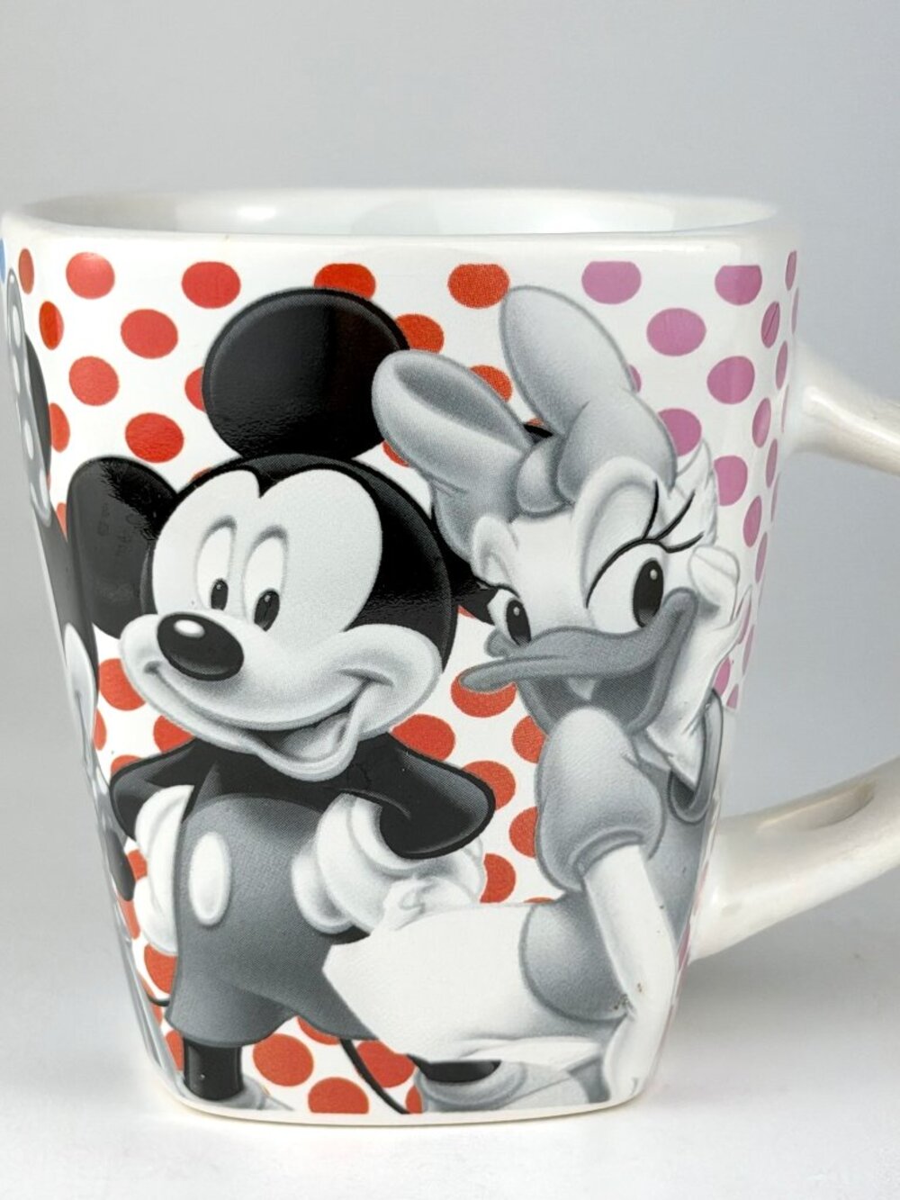 Disney Jerry Leigh Coffee Mug Mickey Minnie Donald Daisy Goofy Pluto Polka Dot